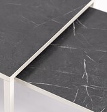 KantoormeubelenPlus Stalux Salontafelset 'Lisa' 65 en 50cm, kleur wit / zwart marmer