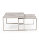 VidaXL Stalux Salontafelset 'Lisa' 65 en 50cm, kleur wit / beton