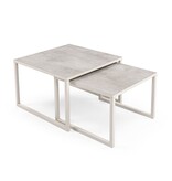 KantoormeubelenPlus Stalux Salontafelset 'Lisa' 65 en 50cm, kleur wit / beton