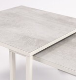 KantoormeubelenPlus Stalux Salontafelset 'Lisa' 65 en 50cm, kleur wit / beton