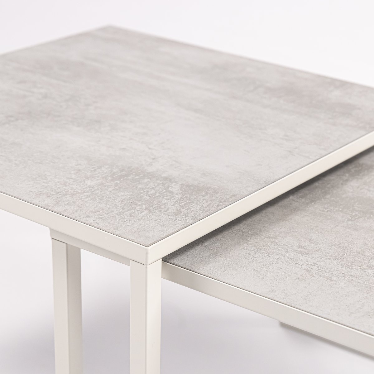 KantoormeubelenPlus Stalux Salontafelset 'Lisa' 65 en 50cm, kleur wit / beton