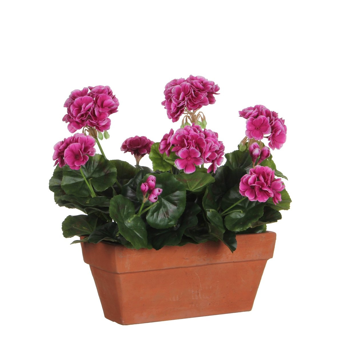 KantoormeubelenPlus Geranium Kunstplant in Balkonbak - L29 x B13 x H40 cm - Paars