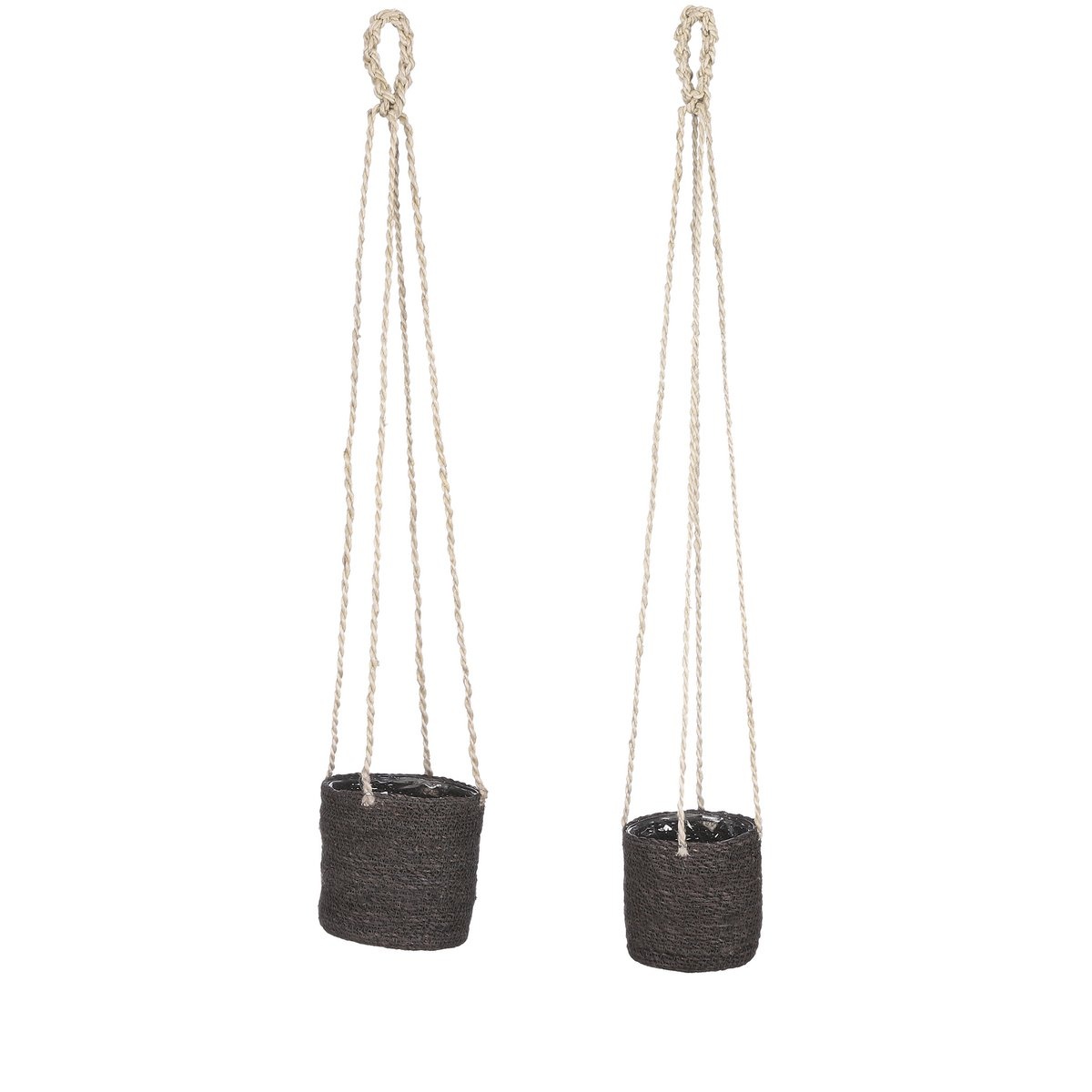 KantoormeubelenPlus Atlantic Mand voor Planten - Set van 2 - H16 x Ø16 cm - Grijs