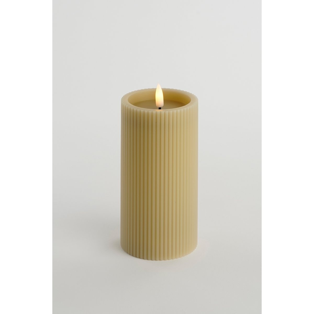 KantoormeubelenPlus LED Pilaarkaars - Set van 3 - H15 x Ø7,5 cm - Wax - Taupe