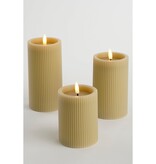 KantoormeubelenPlus LED Pilaarkaars - Set van 3 - H15 x Ø7,5 cm - Wax - Taupe