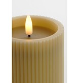 KantoormeubelenPlus LED Pilaarkaars - Set van 3 - H15 x Ø7,5 cm - Wax - Taupe