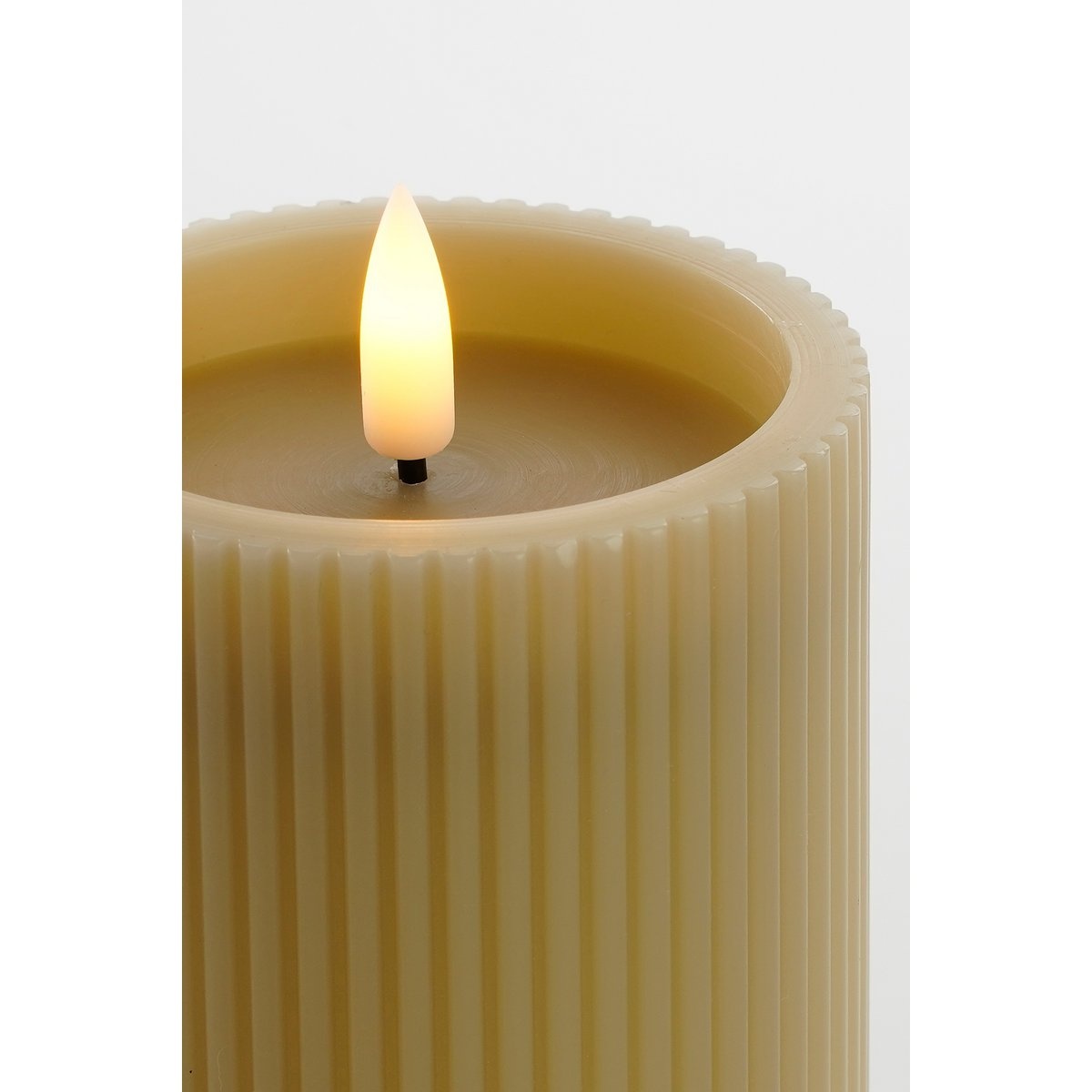 KantoormeubelenPlus LED Pilaarkaars - Set van 3 - H15 x Ø7,5 cm - Wax - Taupe