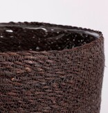 KantoormeubelenPlus Atlantic Mand voor Planten - Set van 3 - H16 x Ø16 cm - Zeegras - Grijs