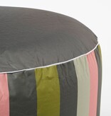 KantoormeubelenPlus Novia Opblaasbare Poef Gestreept - H23 x Ø53 cm - Groen