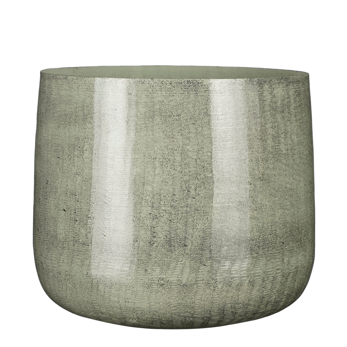 KantoormeubelenPlus Benson Bloempot - H27 x Ø32 cm - Metaal - Lichtgrijs