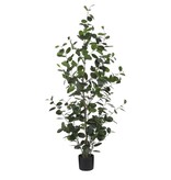 KantoormeubelenPlus Ficus Kunstplant in Bloempot - H150 x Ø30 cm - Donkergroen 