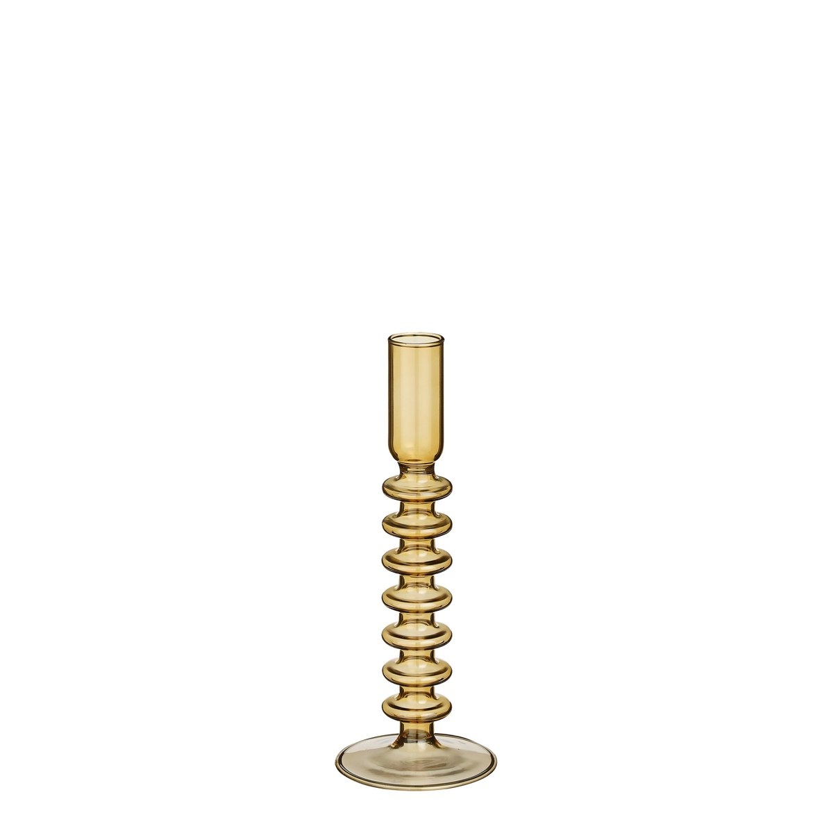 KantoormeubelenPlus Agios Kandelaar - H20 x Ø7,5 cm - Glas - Bruin