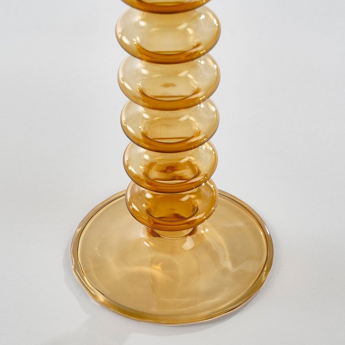 KantoormeubelenPlus Agios Kandelaar - H20 x Ø7,5 cm - Glas - Bruin