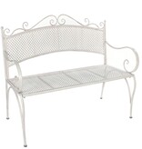KantoormeubelenPlus Provence Tuinbank - L107,5 x B50,5 x H91 cm - Metaal - Wit