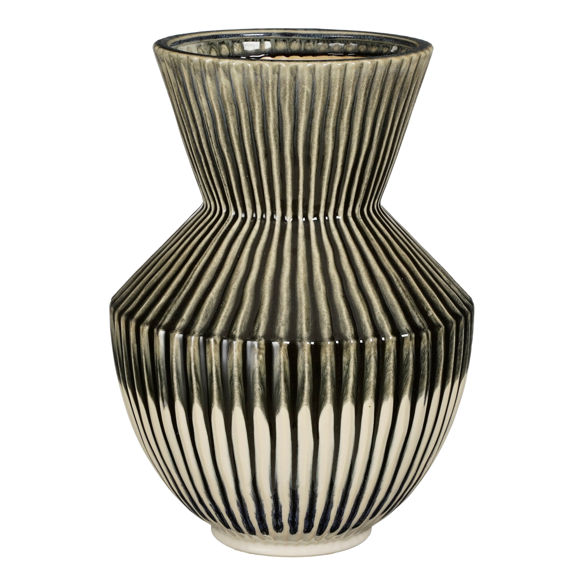 KantoormeubelenPlus Reims Vaas - H41,5 x Ø29,5 cm - Keramiek - Zwart