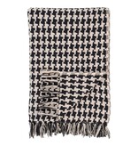 Zijplaid - Plaid, zwart/beige, 130x180 cm