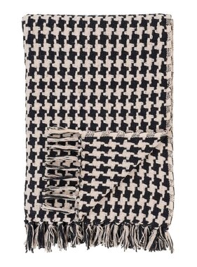 KantoormeubelenPlus Zijplaid - Plaid, zwart/beige, 130x180 cm