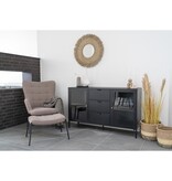 KantoormeubelenPlus Zijplaid - Plaid, zwart/beige, 130x180 cm