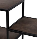 Stalux Vakkenkast 'Guus' 80 x 200cm, kleur zwart / lederlook bruin