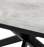 KantoormeubelenPlus Stalux Eettafel 'Gijs' 200 x 100cm, kleur zwart / beton