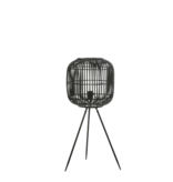 KantoormeubelenPlus Figo Vloerlamp - H76,5 x Ø32,5 cm - Bamboe - Zwart