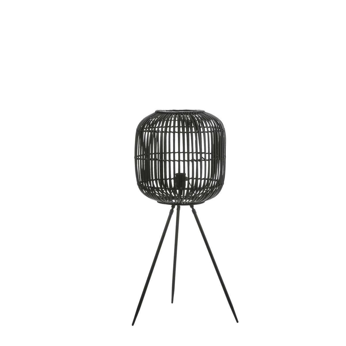 KantoormeubelenPlus Figo Vloerlamp - H76,5 x Ø32,5 cm - Bamboe - Zwart