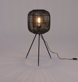 KantoormeubelenPlus Figo Vloerlamp - H76,5 x Ø32,5 cm - Bamboe - Zwart