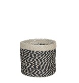 KantoormeubelenPlus Bonaparte Mand voor Planten - H18 x Ø18 cm - Jute - Zwart
