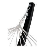 KantoormeubelenPlus Tripoli Hangmat - Hangmat op houten standaard, lariks, polyester/katoen, zwart/grijs/wit