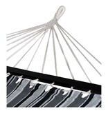 KantoormeubelenPlus Lamia Hangmat - Hangmat, polyester/katoen, lariks, zwart/grijs/wit