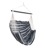 KantoormeubelenPlus Lamia Hangstoel - Hangstoel, polyester/katoen, lariks, zwart/grijs/wit