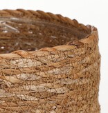KantoormeubelenPlus Atlantic Mand voor Planten - Set van 3 - H16 x Ø16 cm - Zeegras - Lichtbruin