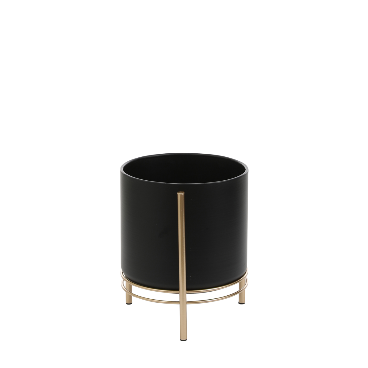 KantoormeubelenPlus Sverre Bloempot op Standaard - H29 x Ø25 cm - Zwart, Goud