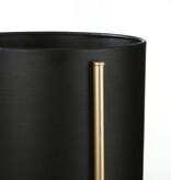 KantoormeubelenPlus Sverre Bloempot op Standaard - H29 x Ø25 cm - Zwart, Goud