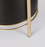 KantoormeubelenPlus Sverre Bloempot op Standaard - H29 x Ø25 cm - Zwart, Goud