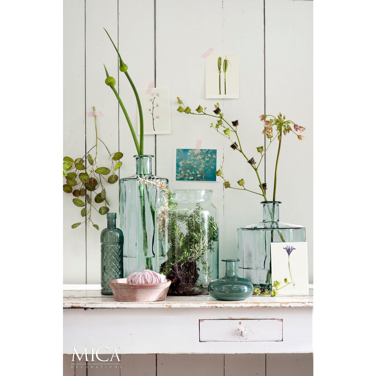 KantoormeubelenPlus Guan Fles Vaas - H26 x Ø21 cm - Gerecycled Glas - Transparant