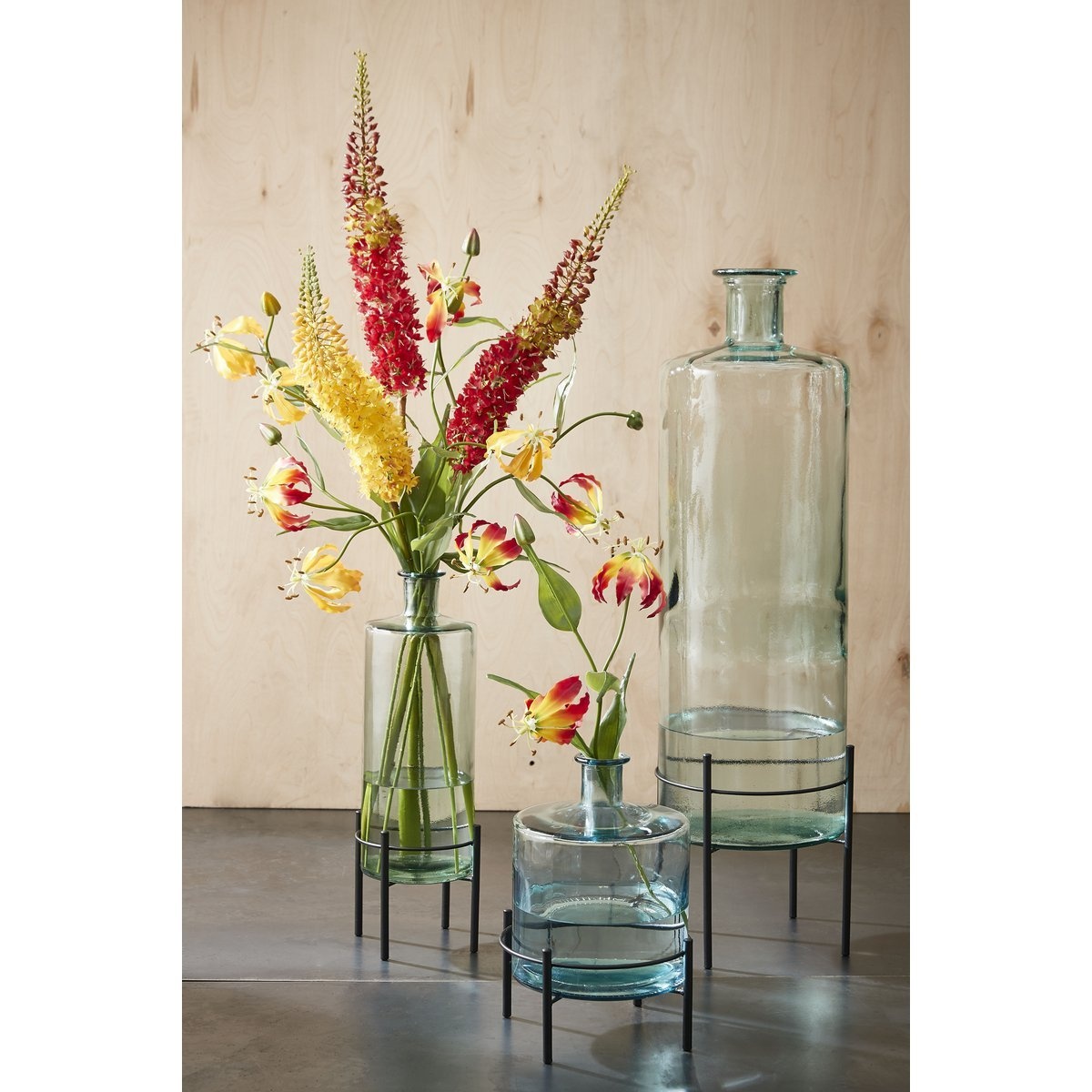 KantoormeubelenPlus Guan Fles Vaas - H26 x Ø21 cm - Gerecycled Glas - Transparant