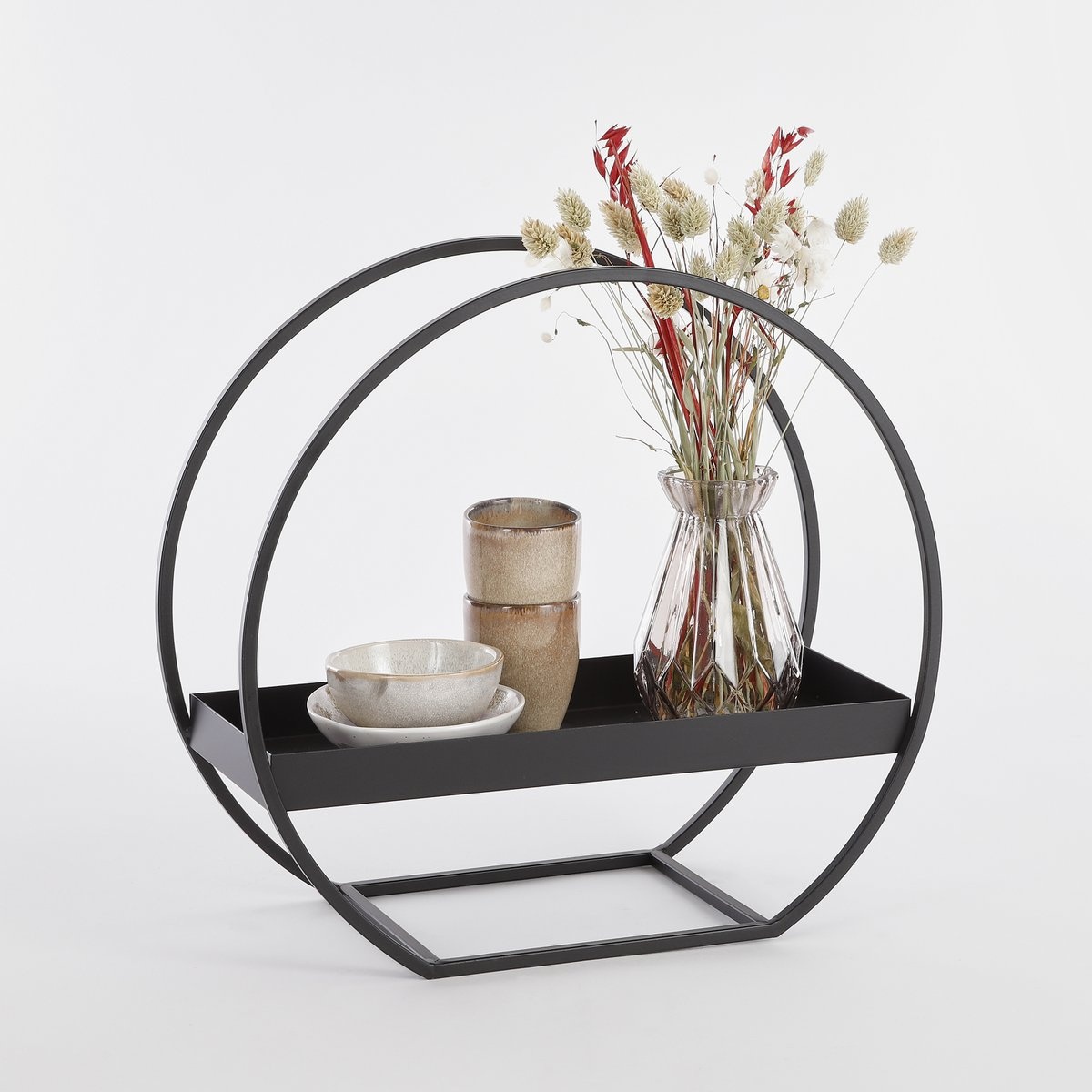 KantoormeubelenPlus Decoratierek Rond - L40 x B17 x H38 cm - Metaal - Zwart
