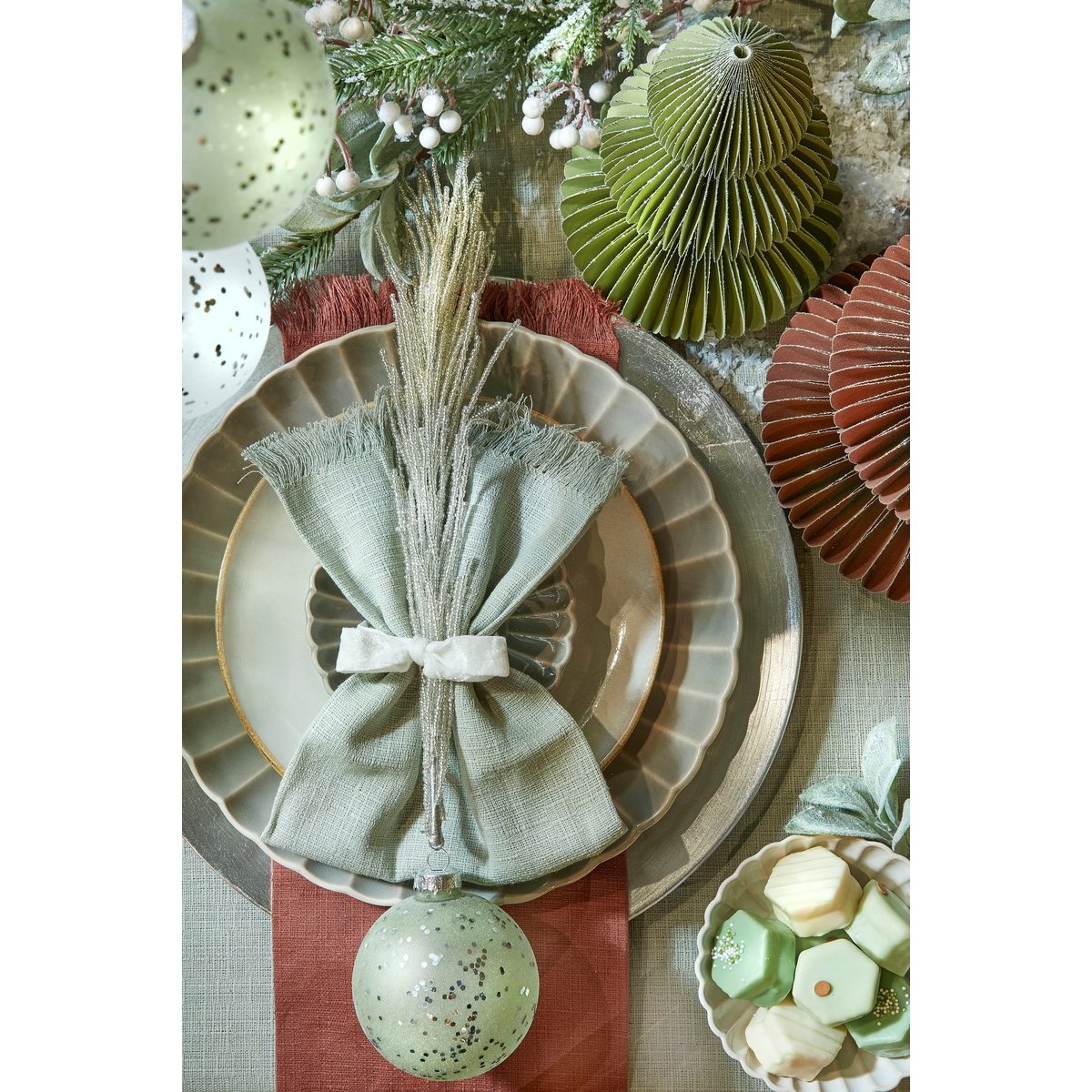 KantoormeubelenPlus Xavie Servet - Set van 4 - L40 x B40 cm - Groen