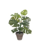KantoormeubelenPlus Monstera Kunstplant in Bloempot Stan - H48 x Ø39 cm - Groen