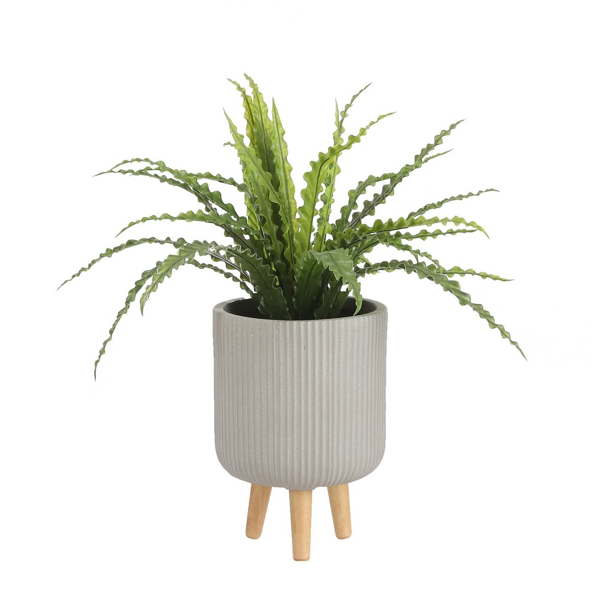 KantoormeubelenPlus Asplenium Kunstplant in Bloempot Stan - H54 x Ø66 cm - Groen