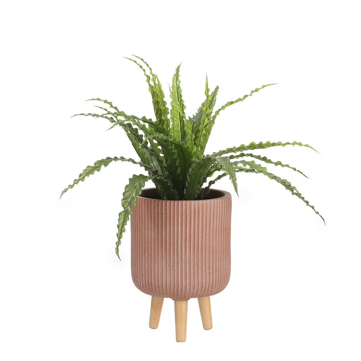 KantoormeubelenPlus Asplenium Kunstplant in Bloempot Stan - H54 x Ø66 cm - Groen