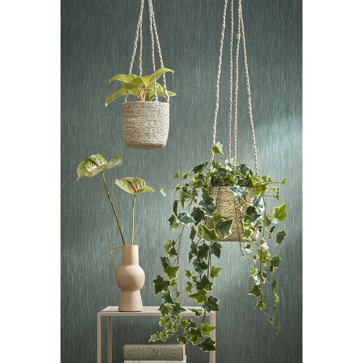KantoormeubelenPlus Hedera Kunst Hangplant - H86 cm - Groen Bont