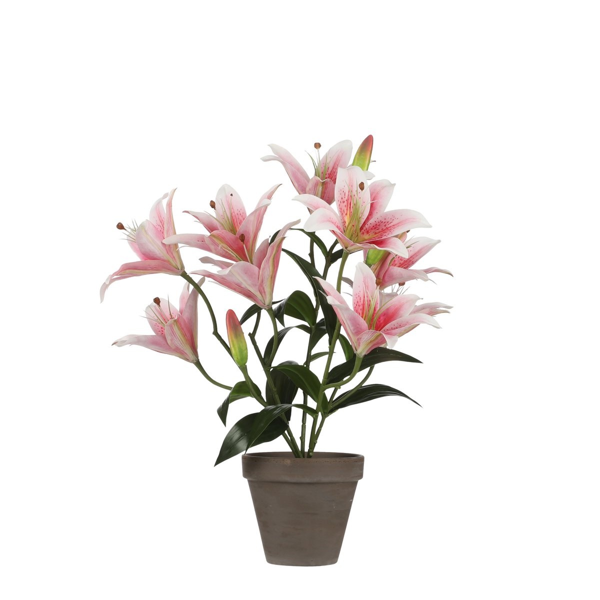 KantoormeubelenPlus Tijgerlelie Kunstplant in Bloempot Stan - H47 x Ø45 cm - Roze
