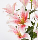 KantoormeubelenPlus Tijgerlelie Kunstplant in Bloempot Stan - H47 x Ø45 cm - Roze