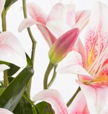 KantoormeubelenPlus Tijgerlelie Kunstplant in Bloempot Stan - H47 x Ø45 cm - Roze