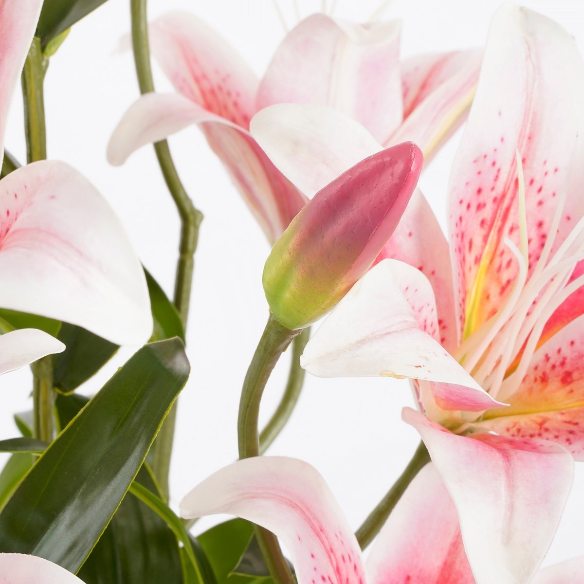 KantoormeubelenPlus Tijgerlelie Kunstplant in Bloempot Stan - H47 x Ø45 cm - Roze