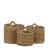 KantoormeubelenPlus Atlantic Hangende Mand voor Planten - Set van 3 - H16 x Ø16 cm - Lichtbruin
