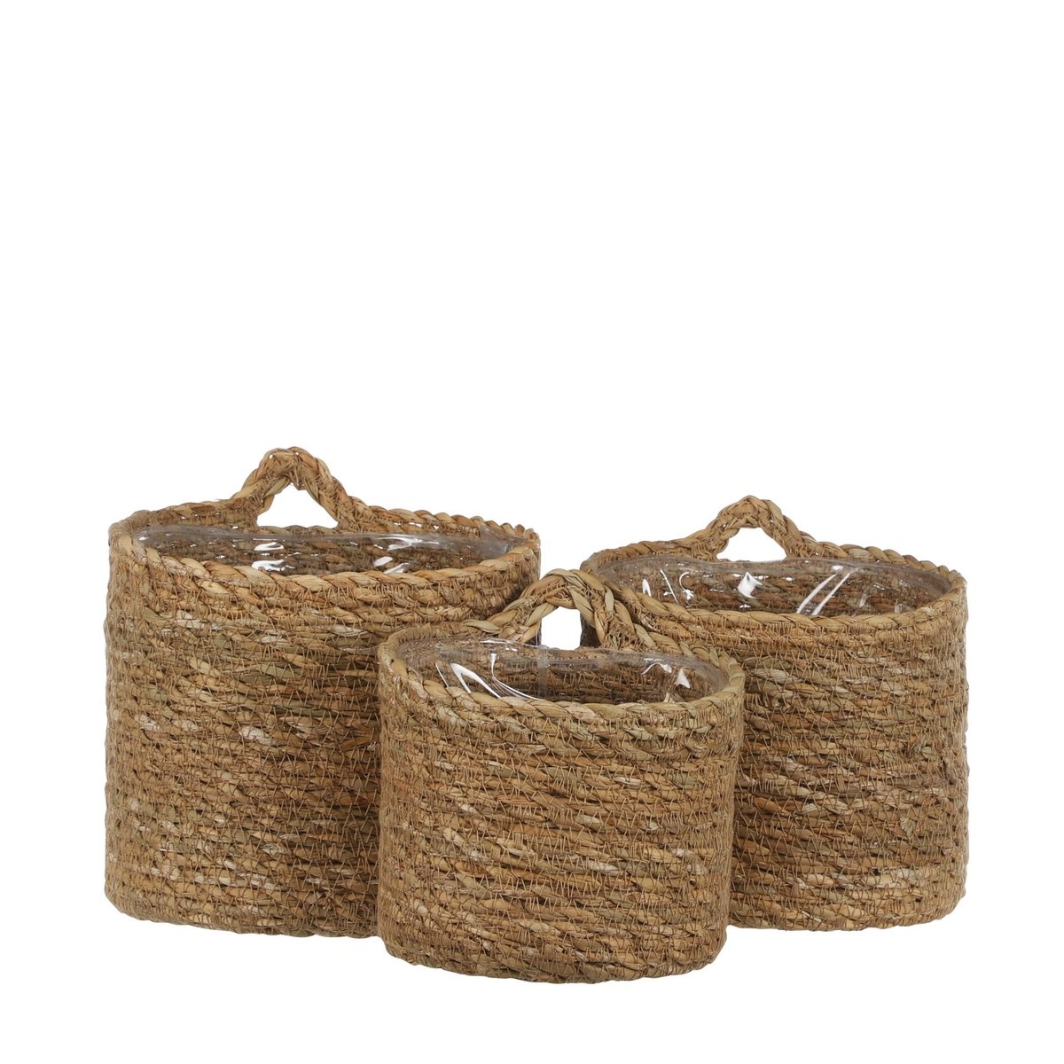 KantoormeubelenPlus Atlantic Hangende Mand voor Planten - Set van 3 - H16 x Ø16 cm - Lichtbruin