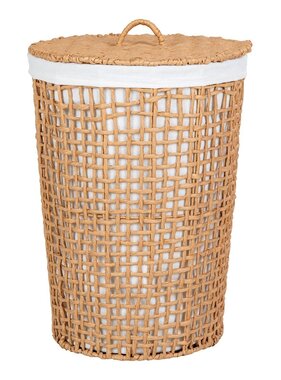 KantoormeubelenPlus Pomal Wasmand - Wasmand, papier, lichtbruin/wit, ø42x56 cm